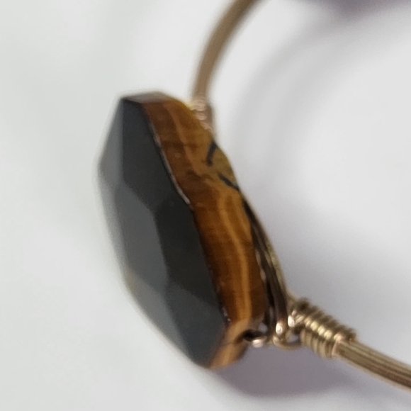Tiger Eye Stone Nugget Wire Wrap Stack Bracelet - Picture 3 of 9